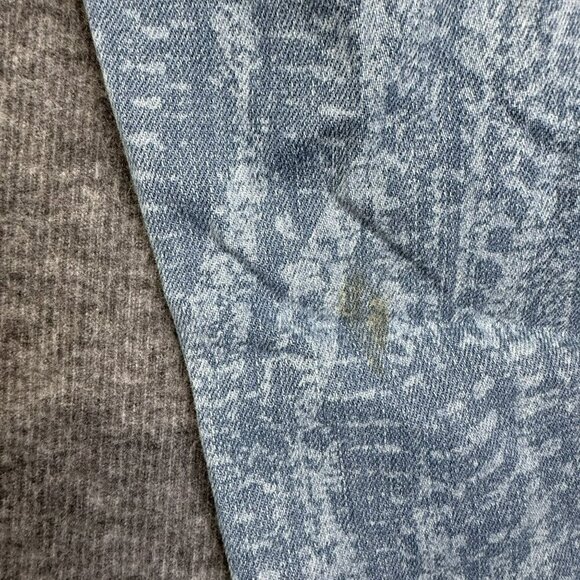 Free People Light Wash Pattern two tone Skinny Jeans Size 26 Cropped side zipper - Picture 3 of 7